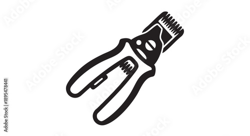 A pair of pruning shears viewed from the side, ready for gardening tasks in a simple illustration