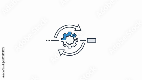 Gear turning in circular motion.