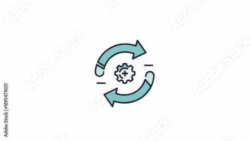 Gear with two arrows around it.