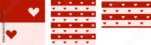 Hearts love stripes pattern seamless valentine's day in pink red sweet fun lovely cute 