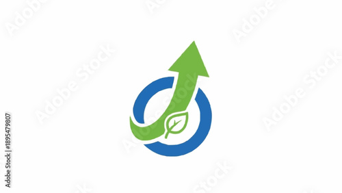 Green arrow eco friendly symbol logo.