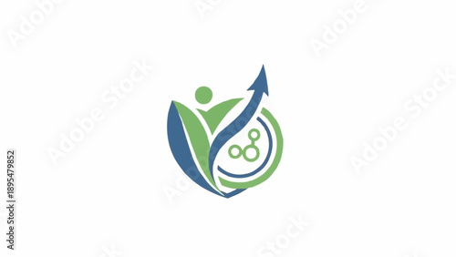 Green and blue leaf logo symbol.