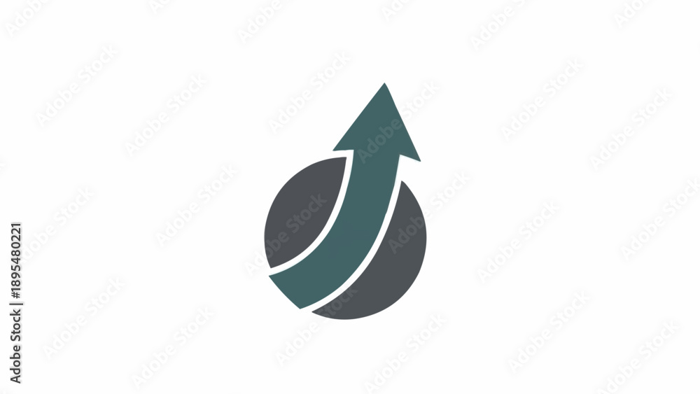 Fototapeta premium Green Arrow on Circle Icon.