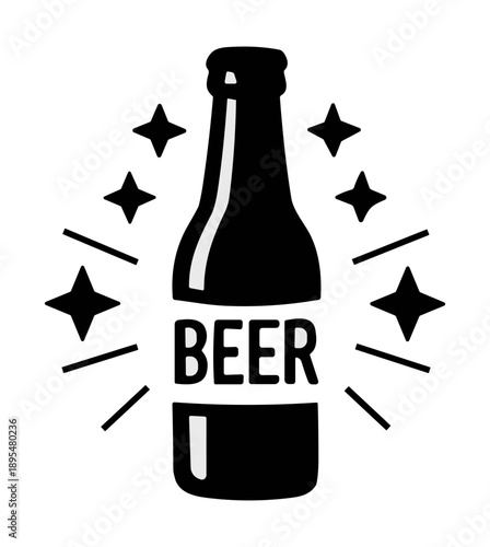 Beer Bottle Label Icon