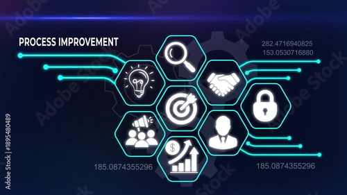 Business process improvement and operational efficiency concept with strategic management optimization and workflow streamlining.