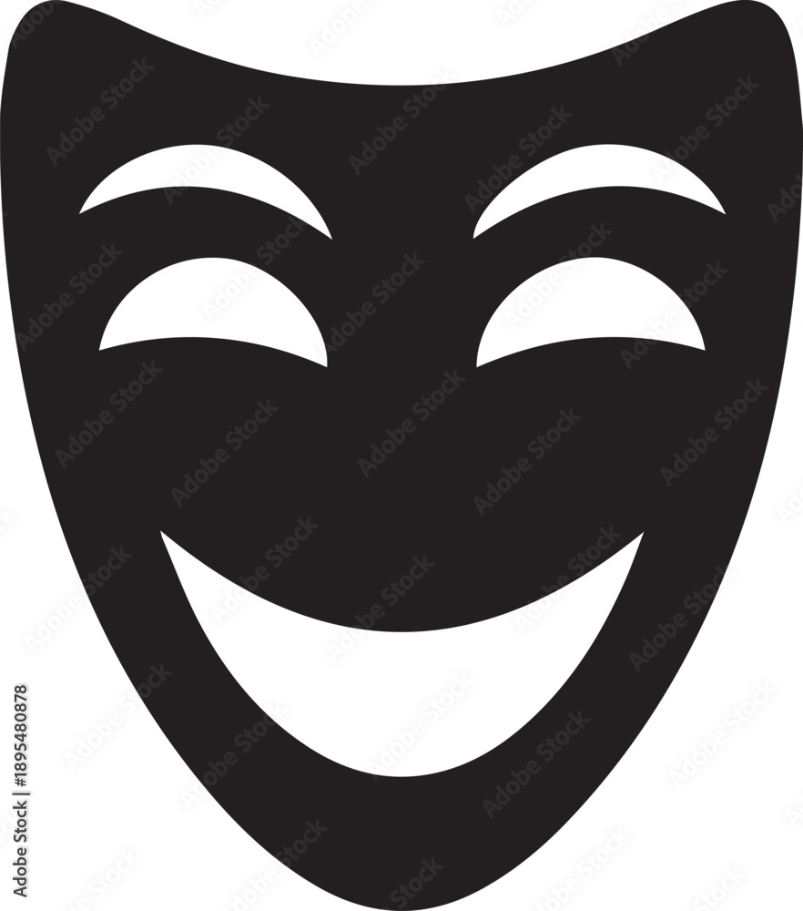 custom made wallpaper toronto digitalJoyful mask icon symbolizing happiness and laughter with closed eyes and wide smile