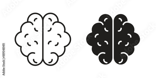Brain icon for an app or web design interface vector