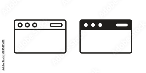 Browser window icon for an app or web design interface vector
