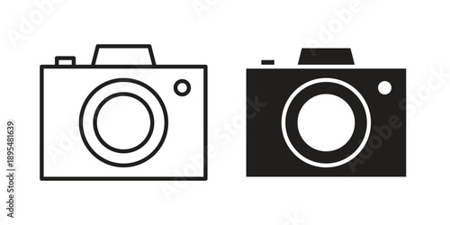 Camera icon for an app or web design interface vector