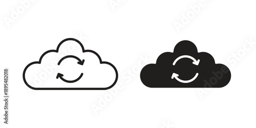 Cloud sync icon for an app or web design interface vector
