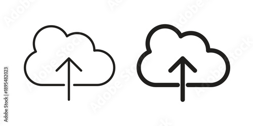 Cloud upload icon for an app or web design interface vector