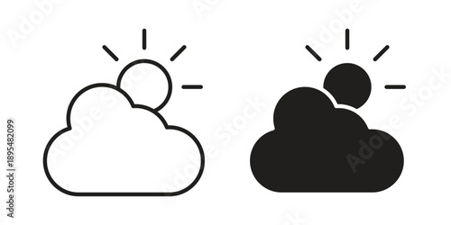 Cloudy Day icon for an app or web design interface vector
