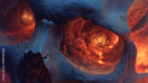 skull with fire eyes