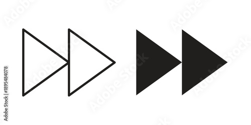Fast forward icon for an app or web design interface vector