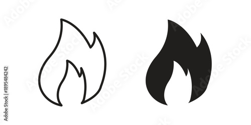 Flame icon for an app or web design interface vector