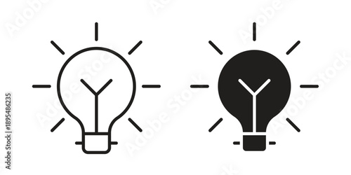 Light bulb icon for an app or web design interface vector
