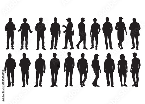 CAD People Vector Set – Thin Line Human Figures for Urban Architecture and Landscape Design