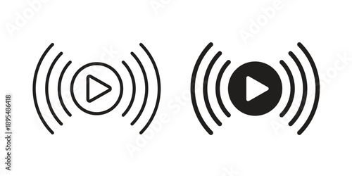 Live streaming icon for an app or web design interface vector