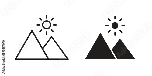 Mountain icon for an app or web design interface vector