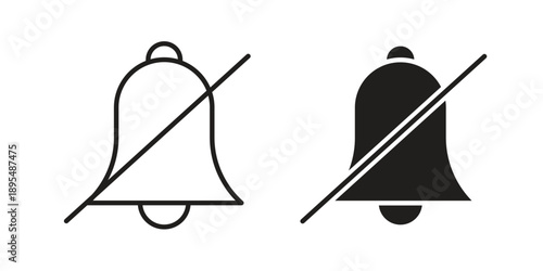 Notification off icon for an app or web design interface vector