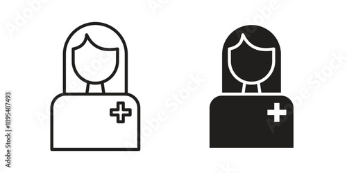 Nurse icon for an app or web design interface vector