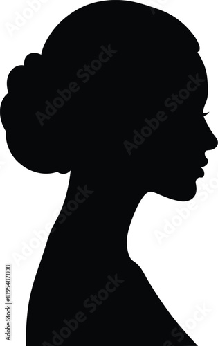 Silhouette of a woman with her hair styled in a classic updo