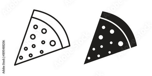Pizza slice icon for an app or web design interface vector