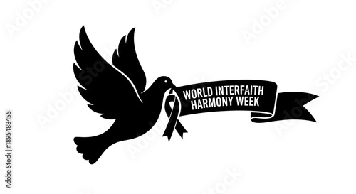 World Interfaith Harmony Week dove logo symbolizing peace and unity.