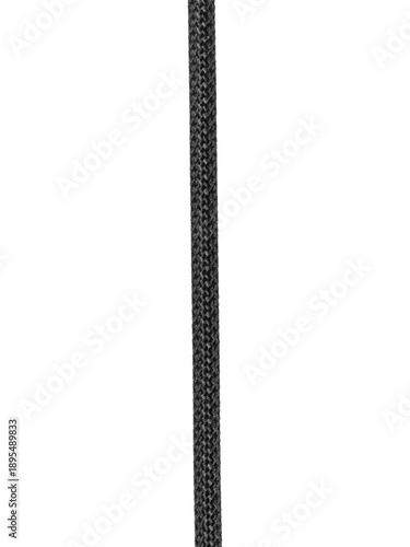 Black braided USB Type-C charging cable is isolated.