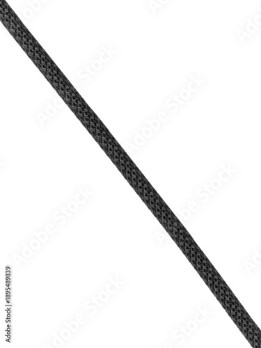 Black braided USB Type-C charging cable is isolated.