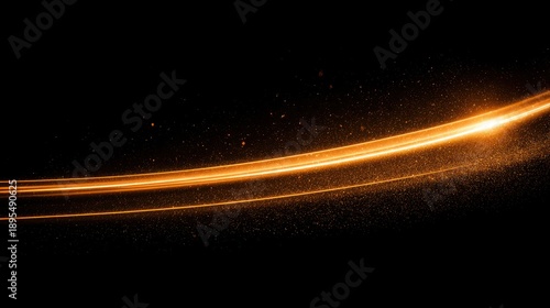 Wallpaper Mural Warm amber light trail with sparkling dust on a midnight backdrop Torontodigital.ca