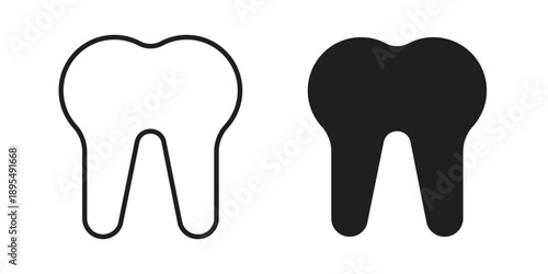 Tooth icon for an app or web design interface vector