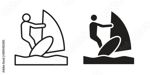 Windsurf icon for an app or web design interface vector