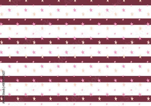 Twinkling Stars on Burgundy Striped Galaxy