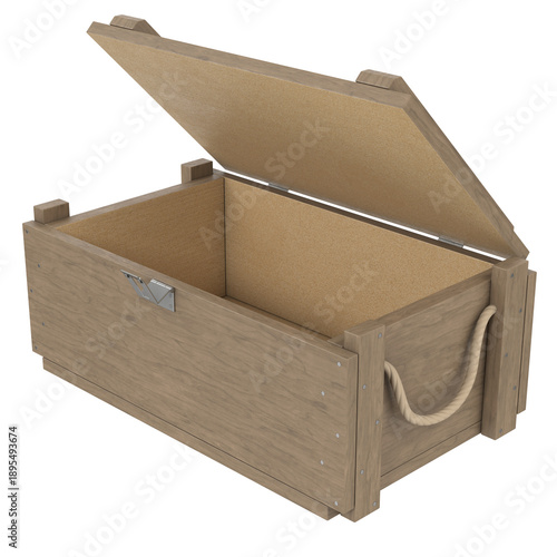 Wooden Ammo Crate isolated on transparent background