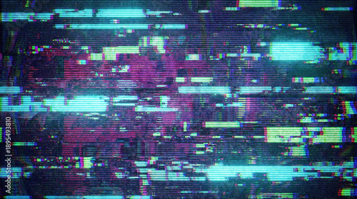 No signal glitch screen with static noise interference background