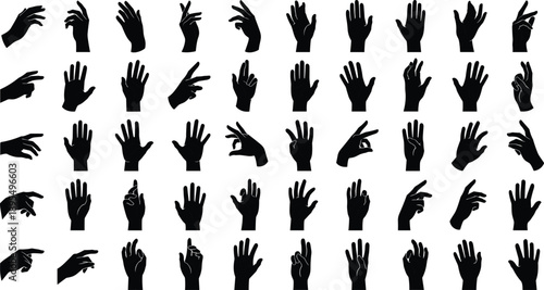 This title includes high-performing keywords like “hand gesture,” “silhouette icon,” “sign language,” and “communication design,” which are frequently searched by buyers.