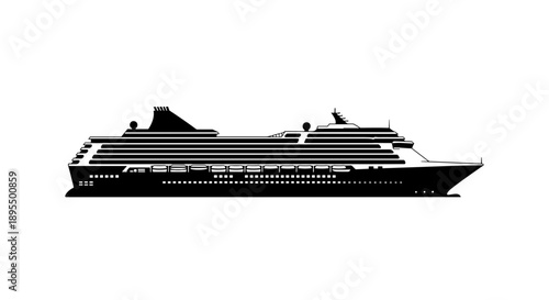 Elegant Cruise Ship Silhouette for Leisure and Travel 1.
