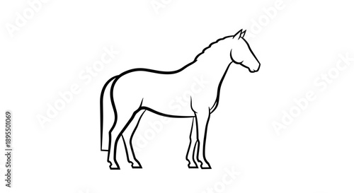 Elegant Horse Silhouette Standing Gracefully Side View 1.