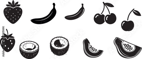 Flat design fruit illustration set Vector