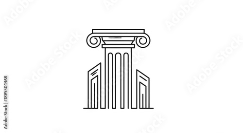 Simple line drawing of a classical Greek column with capital.