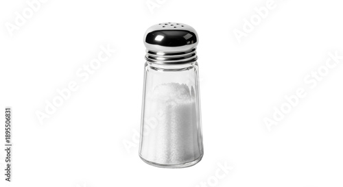 Foto Salt shaker with salt isolated PNG, condiment for cooking and seasoning food on