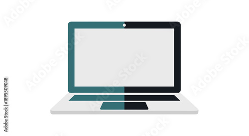 Modern Laptop Computer Open Display Screen Technology.