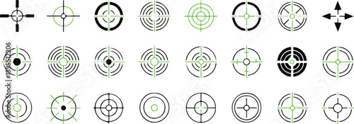 crosshair minimalist reticle vector pack for game hud and app icons ui