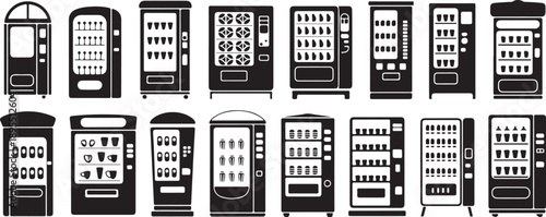 vending machine icon pack editable vector illustrations
