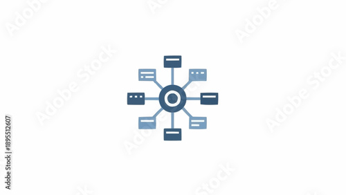 Central Circle Diagram with Connected Boxes.