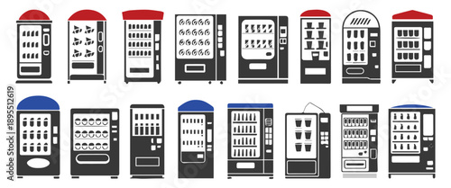 vending machine icon set vector illustrations for ui
