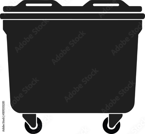 dumpster flat icon garbage bin illustration for ui and print