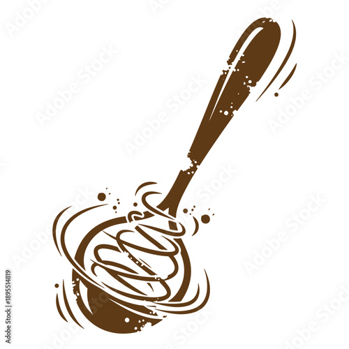 Vintage Grunge texture chocolate sauce splashing dynamic motion liquid food element for culinary designs and recipes
