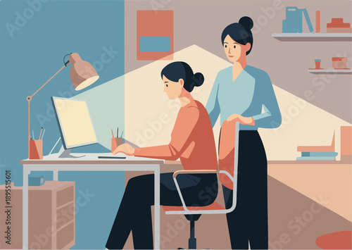 Mother Teaching Child at Home